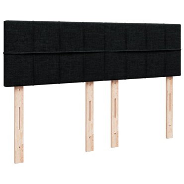 vidaXL Κρεβάτι Boxspring με Στρώμα Μαύρο 140x200cm Υφασμάτινο 1 τεμ. - Διπλό