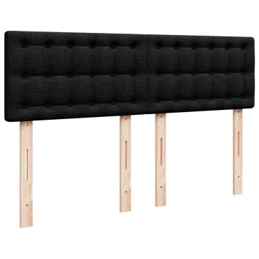 vidaXL Κρεβάτι Boxspring με Στρώμα Μαύρο 140x200 εκ. Υφασμάτινο