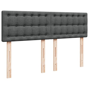 vidaXL Κρεβάτι Boxspring με Στρώμα Σκούρο Γκρι 140x200 εκ Υφασμάτινο