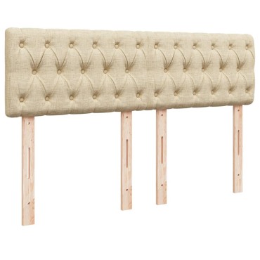 vidaXL Κρεβάτι Boxspring με Στρώμα Κρεμ 160x200 εκ. Υφασμάτινο