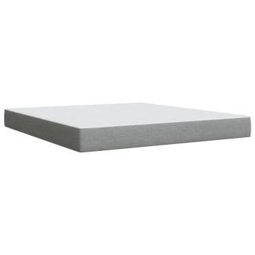 vidaXL Κρεβάτι Boxspring με Στρώμα Ανοιχτό Γκρι 180x200cm Υφασμάτινο 1 τεμ. - Διπλό