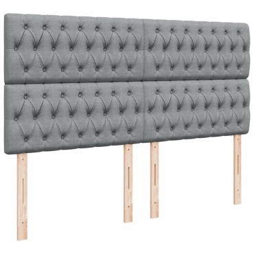 vidaXL Κρεβάτι Boxspring με Στρώμα Ανοιχτό Γκρι 180x200cm Υφασμάτινο 1 τεμ. - Διπλό