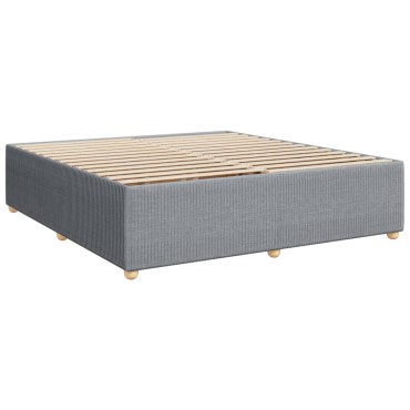 vidaXL Κρεβάτι Boxspring με Στρώμα Ανοιχτό Γκρι 180x200cm Υφασμάτινο 1 τεμ. - Διπλό