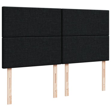 vidaXL Κρεβάτι Boxspring με Στρώμα Μαύρο 180x200 εκ. Υφασμάτινο