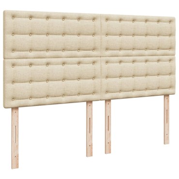 vidaXL Κρεβάτι Boxspring με Στρώμα Κρεμ 180x200cm Υφασμάτινο 1 τεμ. - Διπλό