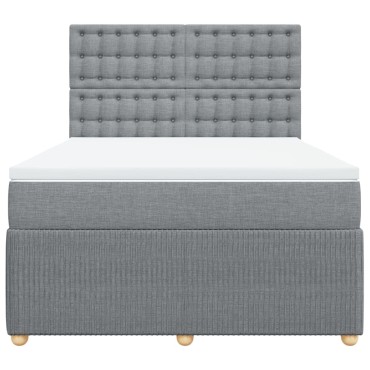 vidaXL Κρεβάτι Boxspring με Στρώμα Αν. Πράσινο 160x200εκ Υφασμάτινο