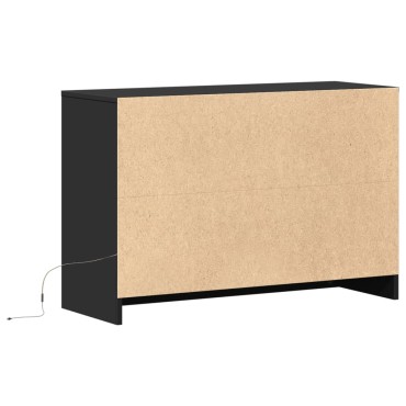 vidaXL Έπιπλο Τηλεόρασης με LED Μαύρο 91x34x61cm από Επεξ. Ξύλο