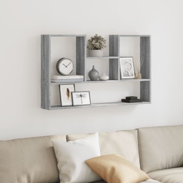 vidaXL Ραφιέρα Τοίχου Γκρι Sonoma 99x15x60cm Επεξεργασμένο Ξύλο 1 τεμ.