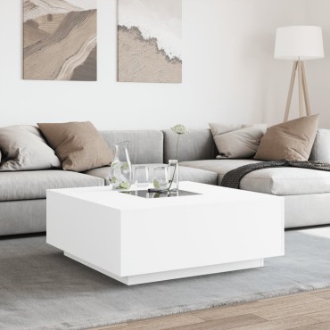 vidaXL Τραπεζάκι Σαλονιού Infinity LED Λευκό 100x100x40cm 1 τεμ.