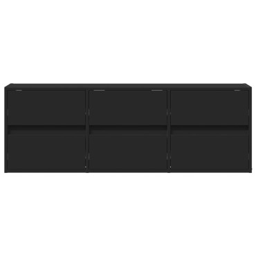 vidaXL Έπιπλο Τοίχου Τηλεόρασης με LED Μαύρο 130x31x45cm