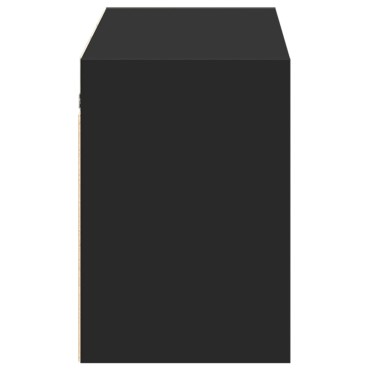 vidaXL Έπιπλο Τοίχου Τηλεόρασης με LED Μαύρο 130x31x45cm
