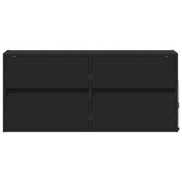 vidaXL Έπιπλο Τοίχου Τηλεόρασης με LED Μαύρο 100x31x45cm