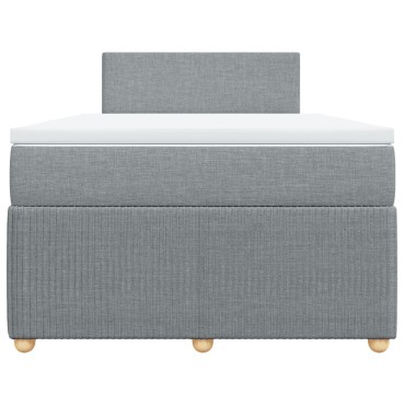 vidaXL Κρεβάτι Boxspring με Στρώμα Ανοιχτό Γκρι 120x200 εκ. Υφασμάτινο