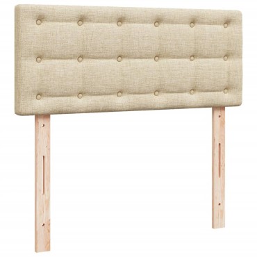 vidaXL Κρεβάτι Boxspring με Στρώμα Κρεμ 120x200cm Υφασμάτινο 1 τεμ. - Μονό