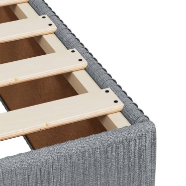 vidaXL Κρεβάτι Boxspring με Στρώμα Ανοιχτό Γκρι 120x200cm Υφασμάτινο 1 τεμ. - Μονό