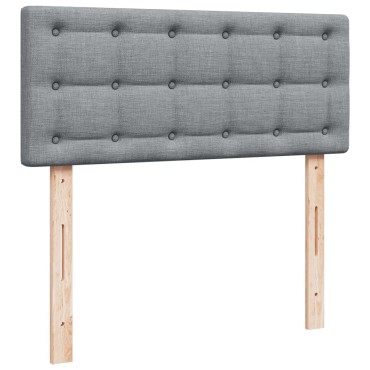vidaXL Κρεβάτι Boxspring με Στρώμα Ανοιχτό Γκρι 120x200cm Υφασμάτινο 1 τεμ. - Μονό