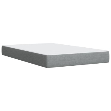 vidaXL Κρεβάτι Boxspring με Στρώμα Ανοιχτό Γκρι 120x200cm Υφασμάτινο 1 τεμ. - Μονό