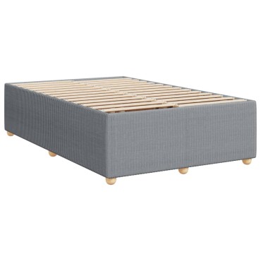 vidaXL Κρεβάτι Boxspring με Στρώμα Ανοιχτό Γκρι 120x200cm Υφασμάτινο 1 τεμ. - Μονό