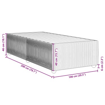 vidaXL Σκελετός Κρεβατιού Χωρίς Στρώμα Κρεμ 100 x 200 εκ. Υφασμάτινο