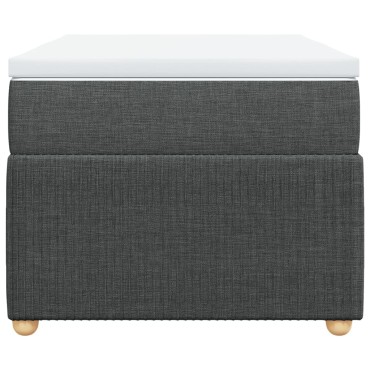 vidaXL Κρεβάτι Boxspring με Στρώμα Σκούρο Γκρι 90x200 εκ. Υφασμάτινο