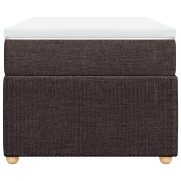 vidaXL Κρεβάτι Boxspring με Στρώμα Σκούρο Καφέ 100x200 εκ. Υφασμάτινο