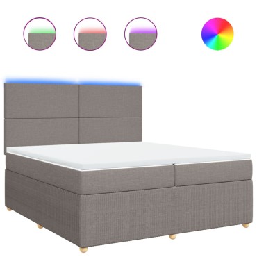 vidaXL Κρεβάτι Boxspring με Στρώμα Taupe 200x200 εκ. Υφασμάτινο