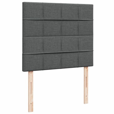 vidaXL Κρεβάτι Boxspring με Στρώμα Σκούρο Γκρι 120x200 εκ. Υφασμάτινο
