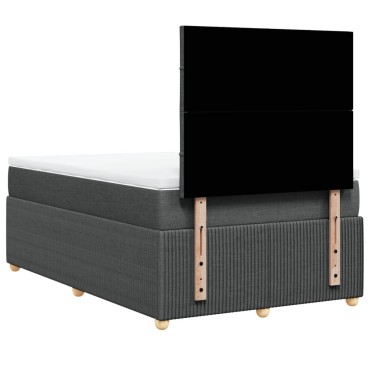 vidaXL Κρεβάτι Boxspring με Στρώμα Σκούρο Γκρι 120x200 εκ. Υφασμάτινο