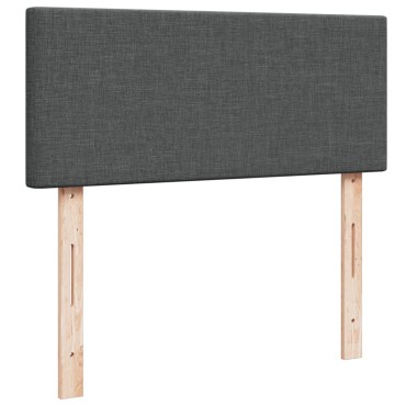 vidaXL Κρεβάτι Boxspring με Στρώμα Σκούρο Γκρι 120x200 εκ. Υφασμάτινο