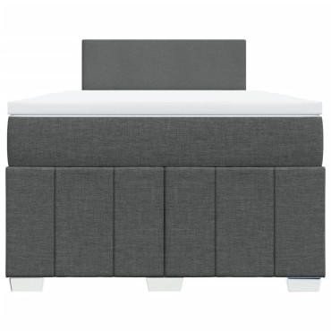vidaXL Κρεβάτι Boxspring με Στρώμα Σκούρο Γκρι 120x200 εκ. Υφασμάτινο