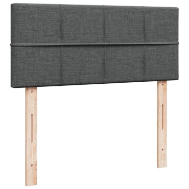 vidaXL Κρεβάτι Boxspring με Στρώμα Σκούρο Γκρι 120x200 εκ. Υφασμάτινο
