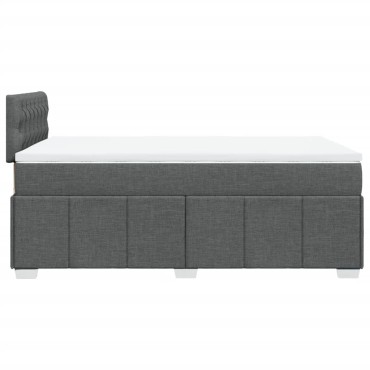 vidaXL Κρεβάτι Boxspring με Στρώμα Σκούρο Γκρι 120x200 εκ. Υφασμάτινο