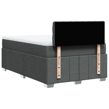 vidaXL Κρεβάτι Boxspring με Στρώμα Σκούρο Γκρι 120x200 εκ. Υφασμάτινο