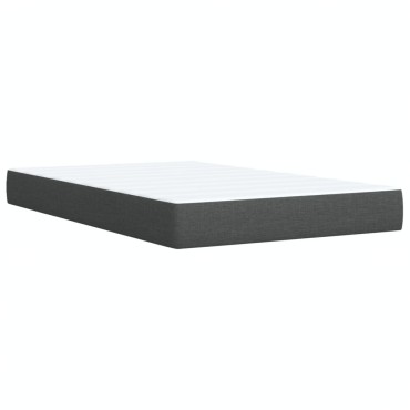 vidaXL Κρεβάτι Boxspring με Στρώμα Σκούρο Γκρι 120x200 εκ. Υφασμάτινο