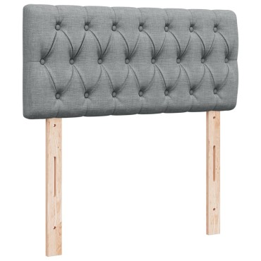 vidaXL Κρεβάτι Boxspring με Στρώμα Ανοιχτό Γκρι 90x200 εκ. Υφασμάτινο