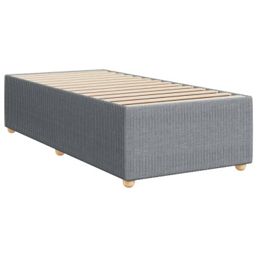 vidaXL Κρεβάτι Boxspring με Στρώμα Ανοιχτό Γκρι 90x200 εκ. Υφασμάτινο
