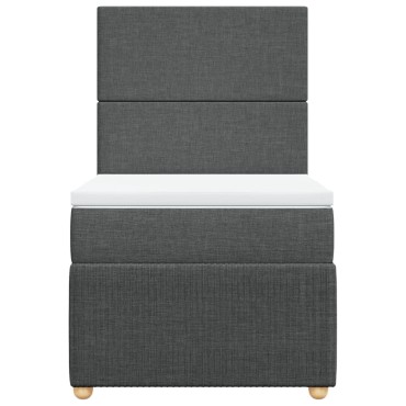 vidaXL Κρεβάτι Boxspring με Στρώμα Σκούρο Γκρι 80x200 εκ. Υφασμάτινο