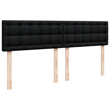 vidaXL Κρεβάτι Boxspring με Στρώμα Μαύρο 180x200 εκ. Υφασμάτινο