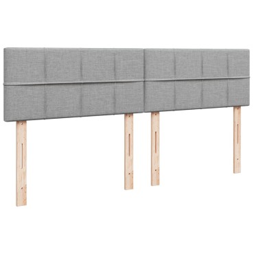 vidaXL Κρεβάτι Boxspring με Στρώμα Ανοιχτό Γκρι 180x200 εκ. Υφασμάτινο