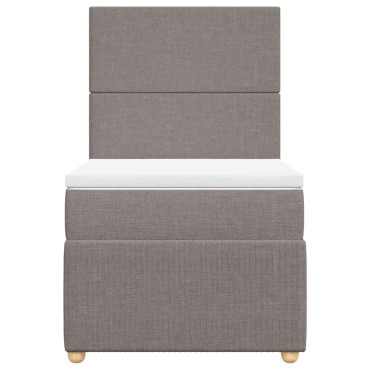 vidaXL Κρεβάτι Boxspring με Στρώμα Taupe 100 x 200 εκ. Υφασμάτινο