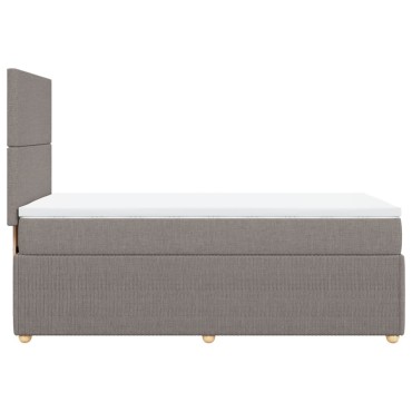 vidaXL Κρεβάτι Boxspring με Στρώμα Taupe 100 x 200 εκ. Υφασμάτινο
