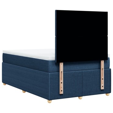 vidaXL Κρεβάτι Boxspring με Στρώμα Μπλε 120x200 εκ. Υφασμάτινο