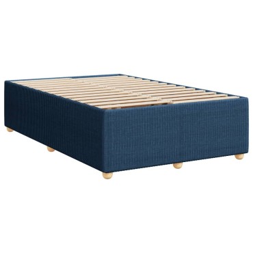 vidaXL Κρεβάτι Boxspring με Στρώμα Μπλε 120x200 εκ. Υφασμάτινο