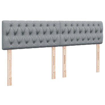 vidaXL Κρεβάτι Boxspring με Στρώμα Ανοιχτό Γκρι 200x200 εκ. Υφασμάτινο