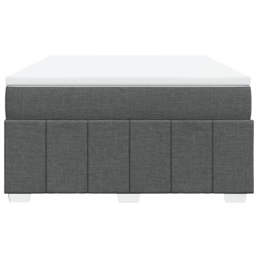 vidaXL Κρεβάτι Boxspring με Στρώμα Σκούρο Γκρι 160x200 εκ Υφασμάτινο