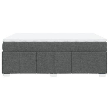 vidaXL Κρεβάτι Boxspring με Στρώμα Σκούρο Γκρι 160x200 εκ Υφασμάτινο