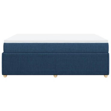 vidaXL Κρεβάτι Boxspring με Στρώμα Μπλε 140x200 εκ. Υφασμάτινο