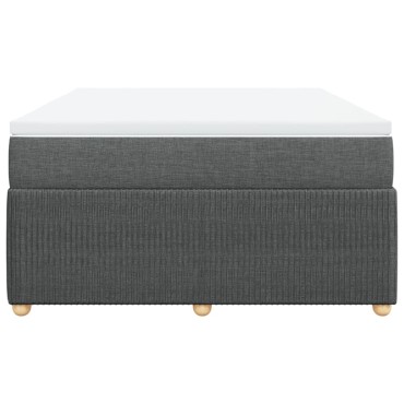 vidaXL Κρεβάτι Boxspring με Στρώμα Σκούρο Γκρι 140x190 εκ. Υφασμάτινο