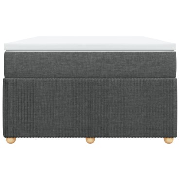 vidaXL Κρεβάτι Boxspring με Στρώμα Σκούρο Γκρι 120x200 εκ. Υφασμάτινο
