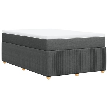 vidaXL Κρεβάτι Boxspring με Στρώμα Σκούρο Γκρι 120x200 εκ. Υφασμάτινο